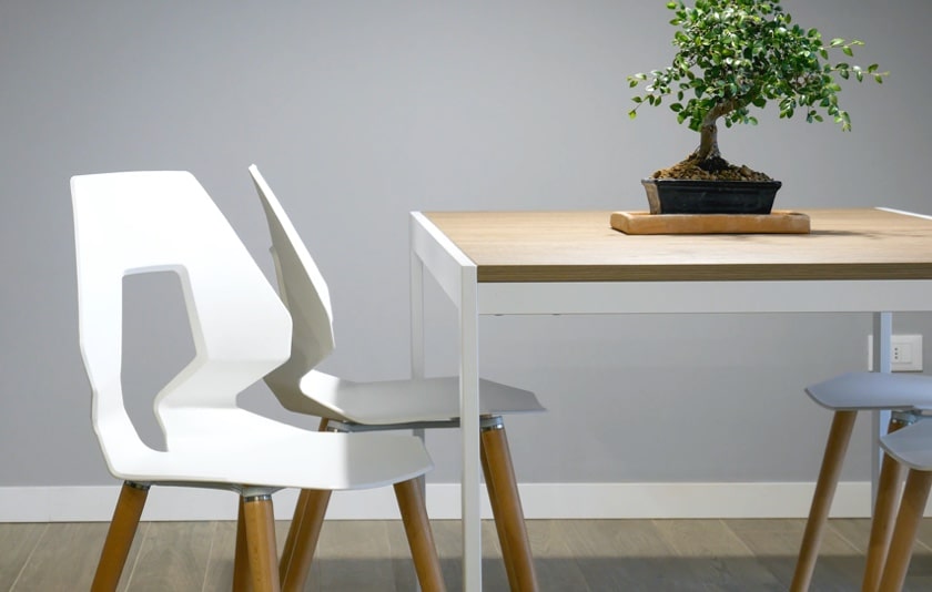 White table chair